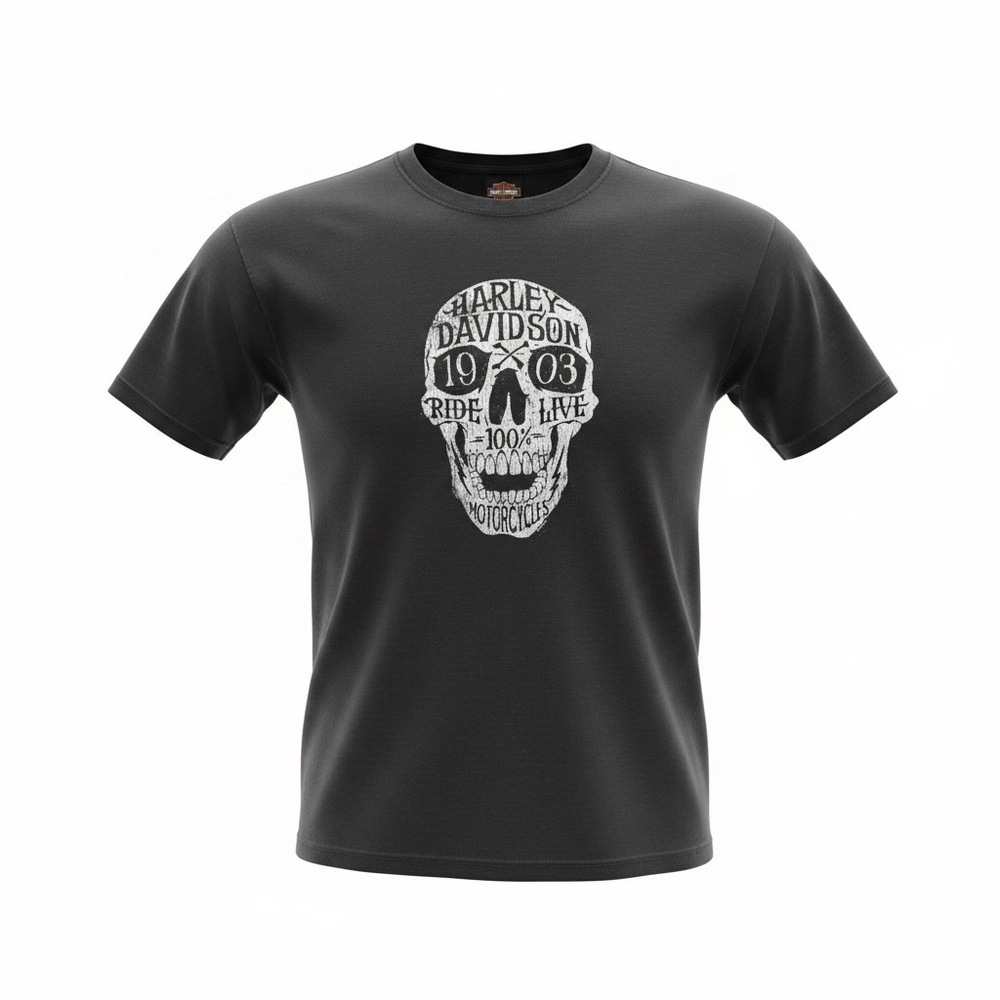 Harley Davidson Sturgis SD Skull T Shirt Black Biker Tee Men’s Large
